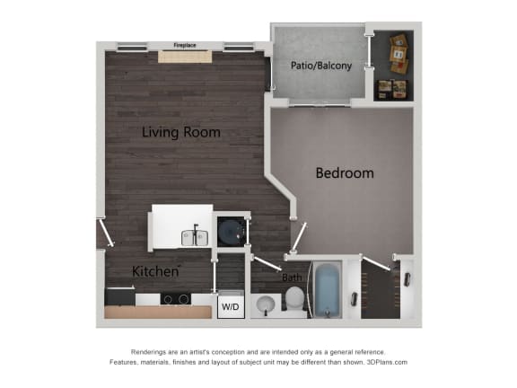 Floor Plan  this is a 3d floor plan of a bedroom apartment