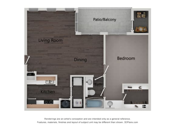 a floor plan with a bedroom and a living room