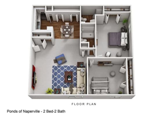 a floor plan of a 2 bed 2 bath apartment