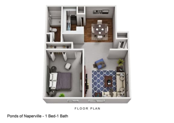 a furnished apartment with a bedroom and a living room