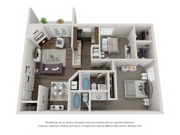 Floor Plan  2Bd2Ba PINE Floor Plans at Brookdale on the Park, Naperville, IL, 60563