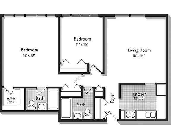 A black and white image of a floor plan for a house.
