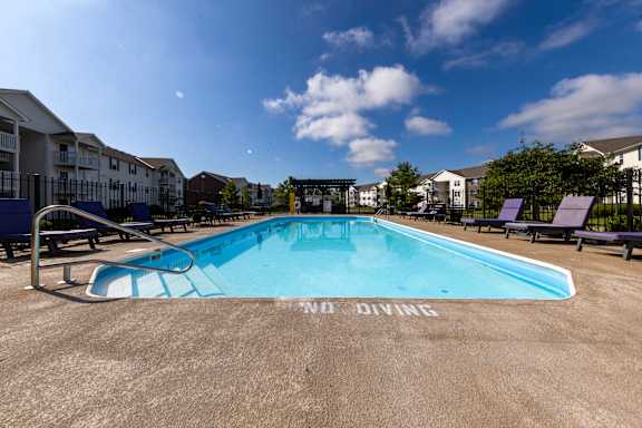 A pool with the words