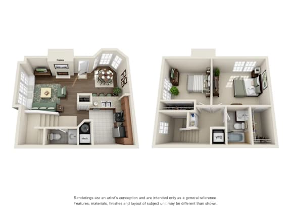 Two images of a floor plan of a house.