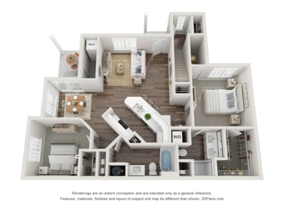 Farmington Lakes two bedroom apartment Willow Floor Plan