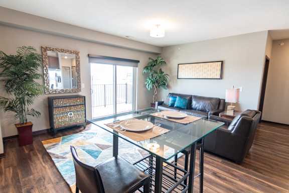 Living and dinning area at 360 at Jordan West