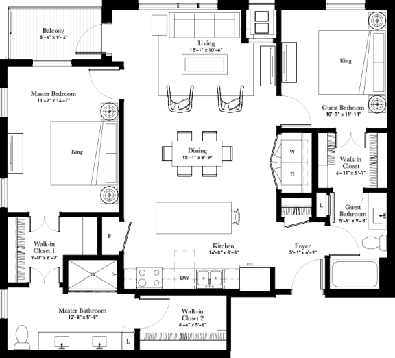 Arrowleaf apartment floor plan