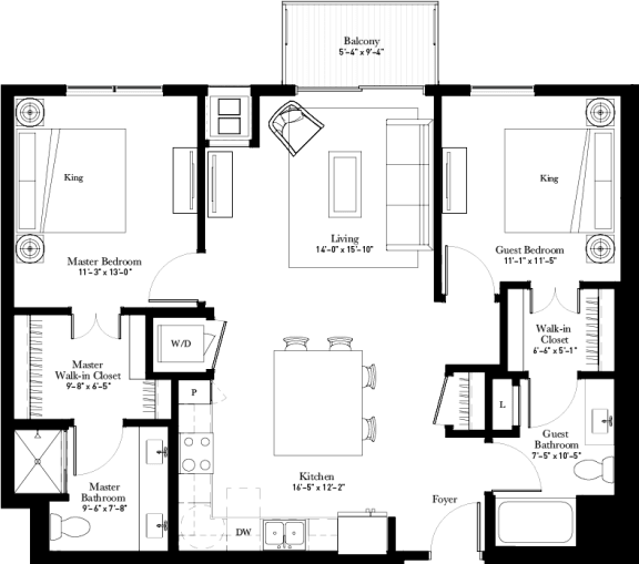 Lady Slipper apartment floor plan
