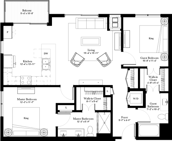 Coneflower apartment floor plan