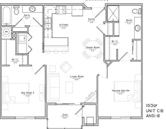 floor plan of a two bedroom apartment