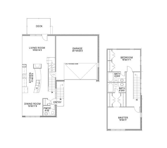 the 2-bedroom Zenith duplex floorplan at Grand Legacy in West Omaha, NE