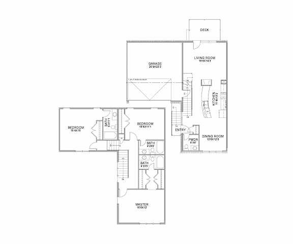 the 3-bedroom Cedarwood duplex floorplan at Grand Legacy in West Omaha, NE