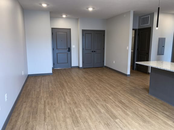 Spacious dining area near kitchen at haven at uptown in lincoln nebraska