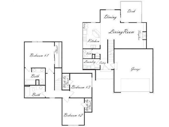 Pearl (duplex) three bedroom two bathroom floorplan at Stone Ridge Estates