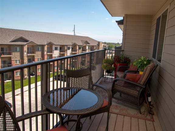 Balcony at The Flats at 84 in southeast Lincoln NE 68516