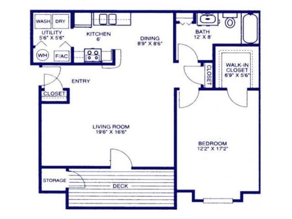 The Classic one bedroom one bathroom apartment at Eagle Run Apartments