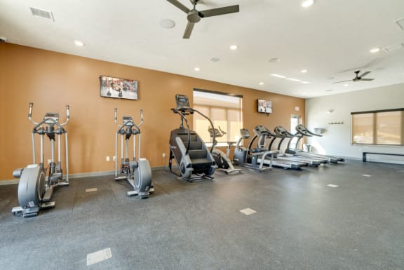 Large fitness center at new west clubhouse at North Pointe Villas luxury apartments near 14th and Fletcher