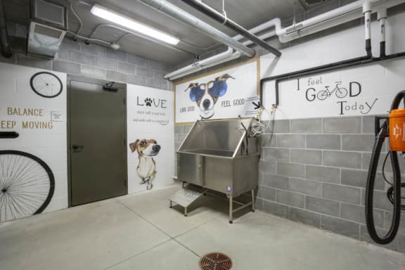 Pet wash station available for resident use at North Pointe Villas