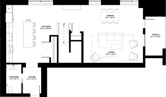 Mahogany townhome lower level floor plan at The Rowan luxury residences in Eagan MN 55122
