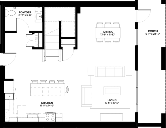 Cypress townhome lower level floor plan at The Rowan luxury residences in Eagan MN 55122