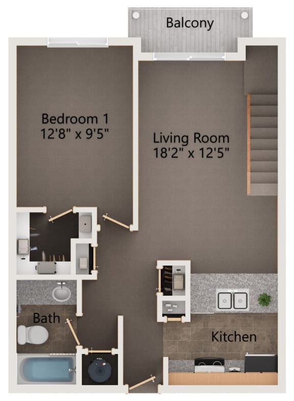Cityscape two bedroom apartment first floor layout