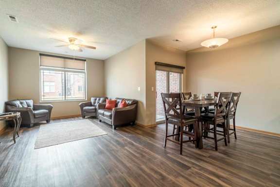 Townhome villa with hardwood-style floors at Southwind Villas in southwest Omaha in La Vista, NE, 68128