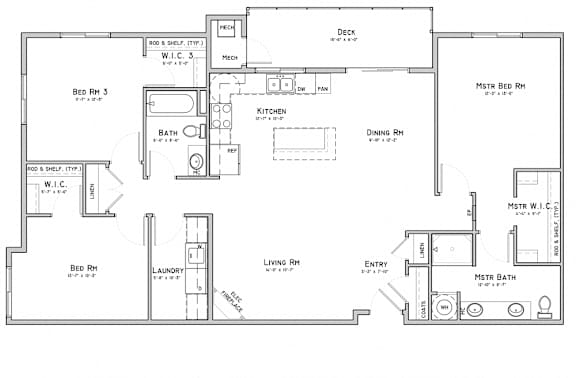 Unit D1-3 bedroom apartment at 360 at Jordan West best new apartments West Des Moines IA 50266