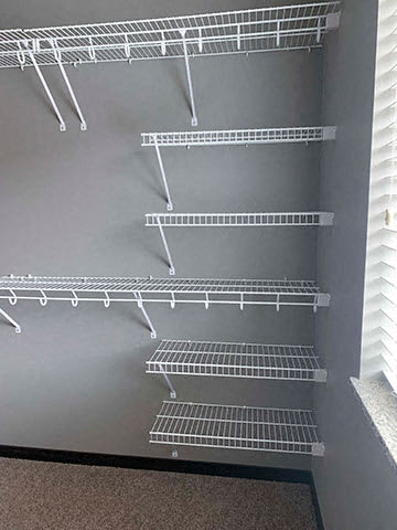 Large closet with extra storage in 1 bedroom apartment for rent at The Flats at 84 best apartments Lincoln NE 68516