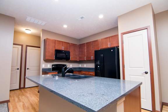 Kitchen with large island and plenty of cabinet storage