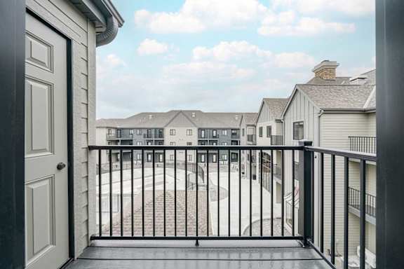 The view from the balcony of the third floor Dove at the Knock Apartments
