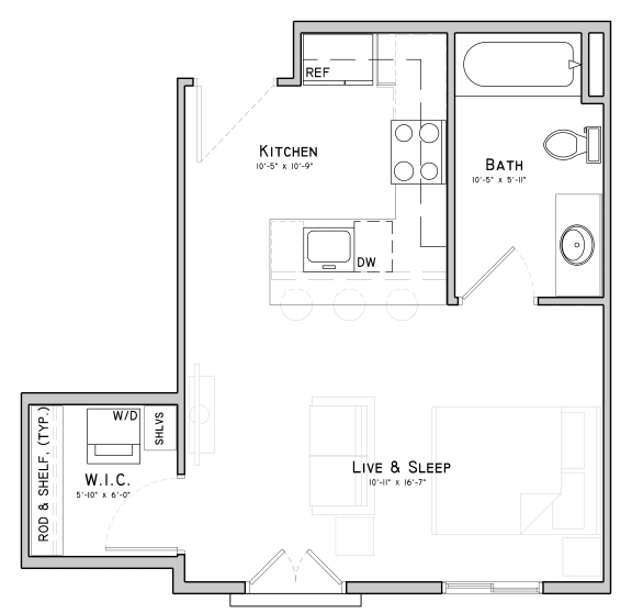 a floor plan of a bedroom apartment