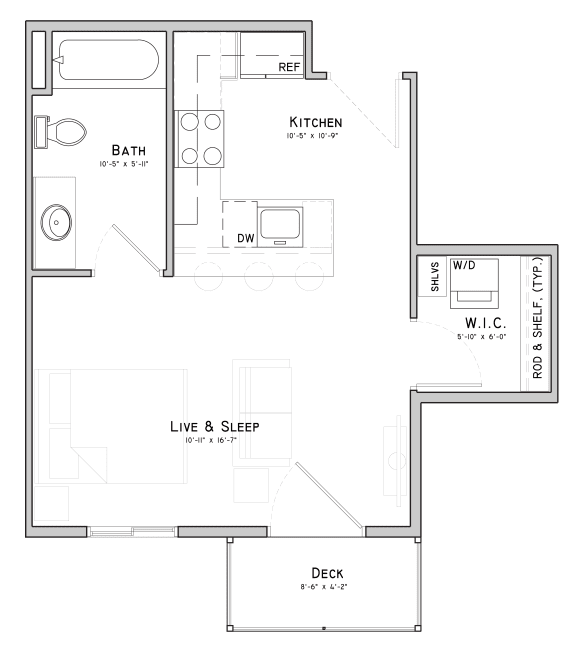 a floor plan of a bedroom apartment