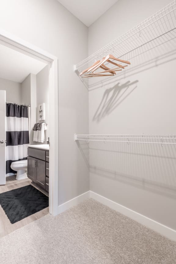 Large walk-in closet with shelving at The Preserve at Normandale Lake