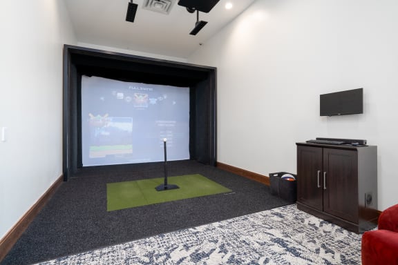 Sports simulator available for reisdent use at The Rowan in Eagan Minnesota