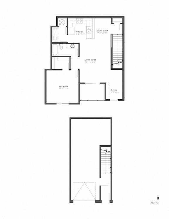 Kings Canyon one bedroom floor plan at The Villas at Mahoney Park