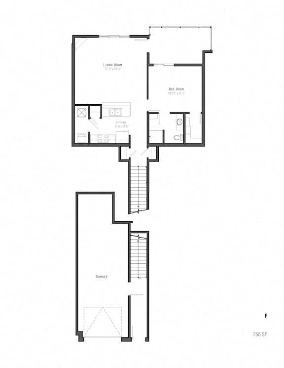 Glacier one bedroom floor plan at The Villas at Mahoney Park