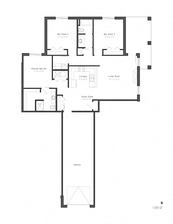Yellowstone three bedroom floor plan at The Villas at Mahoney Park