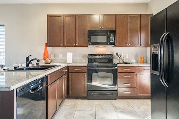 Large Kitchen with open kitchen and seated island at The Villas at Wilderness Ridge in Lincoln Nebraska