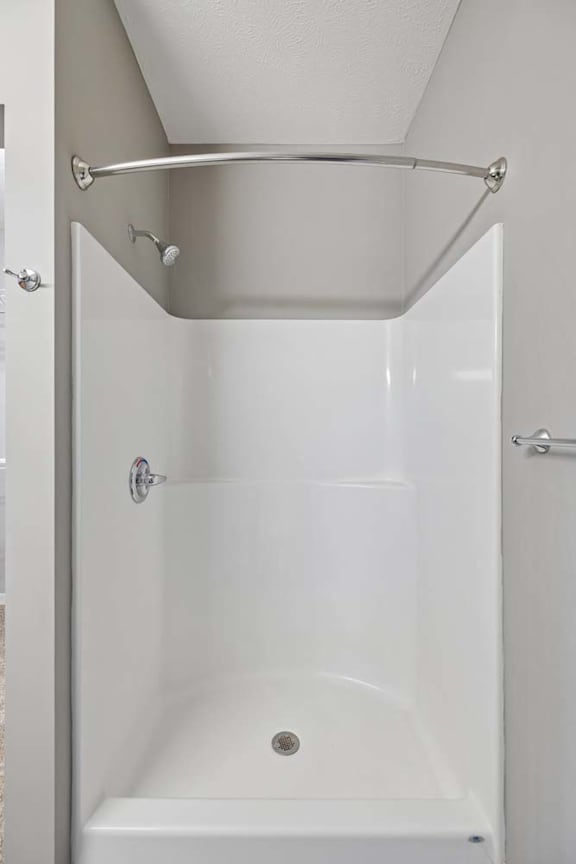 A white shower stall.