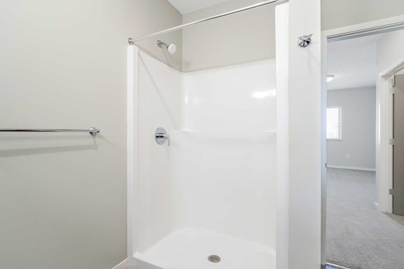 a bathroom featuring a walk-in shower