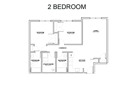a floor plan of a 2 bedroom apartment
