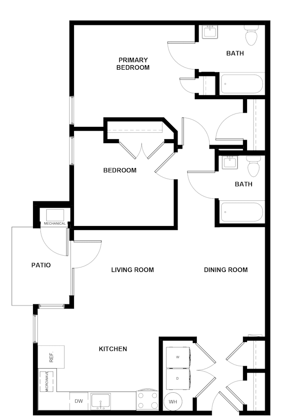 a floor plan of a house with bedrooms and a living room