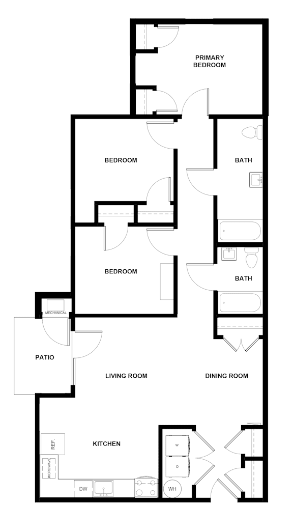 a floor plan of a house with an open floor plan and a staircase