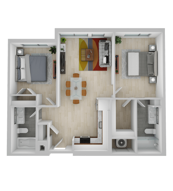 a floor plan of a house with a bedroom and a living room