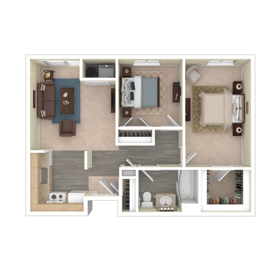 Unit B1 2 bed 1 bath