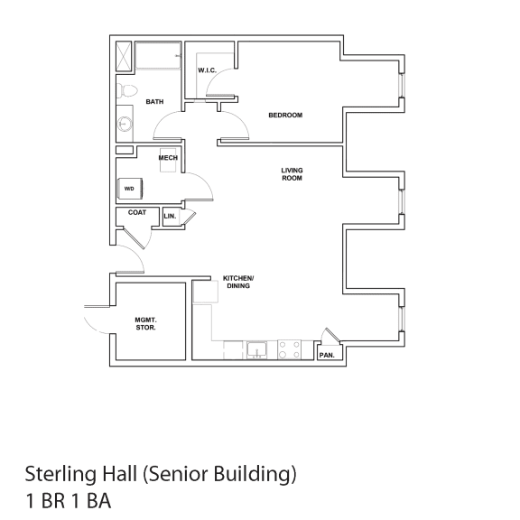 Sterling hall senior building 1 br 1 ba