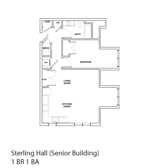 Sterling hall senior building 1 br 1 ba