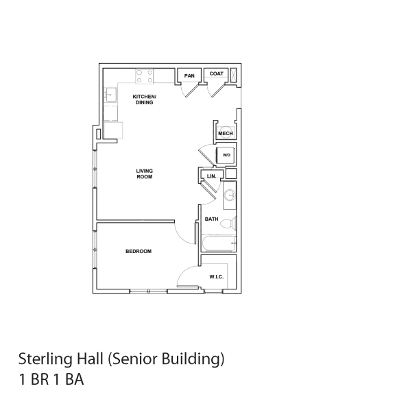 Sterling hall 1 br 1 ba floor plan