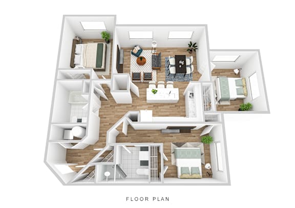 A floor plan of a house with labeled rooms.