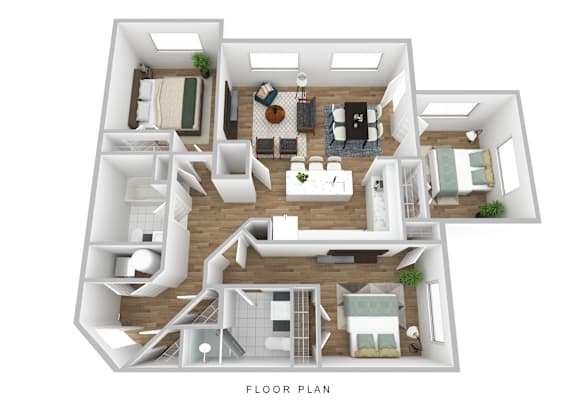 A floor plan of a house with labeled rooms.